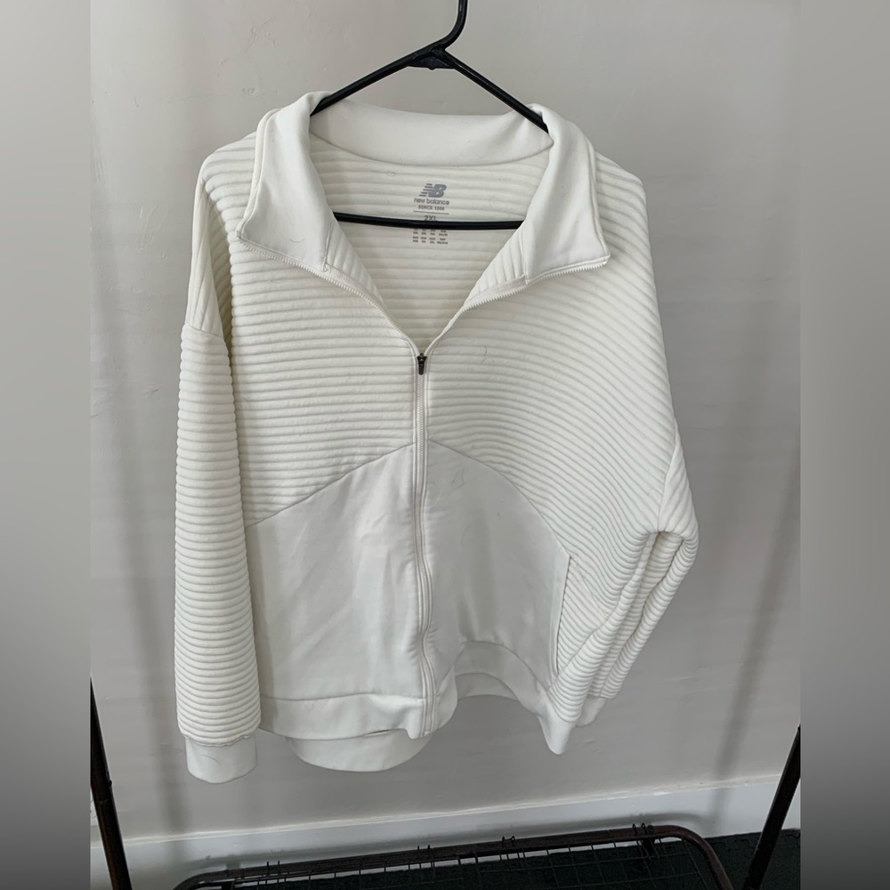 New Balance Plus Size White Zip Up